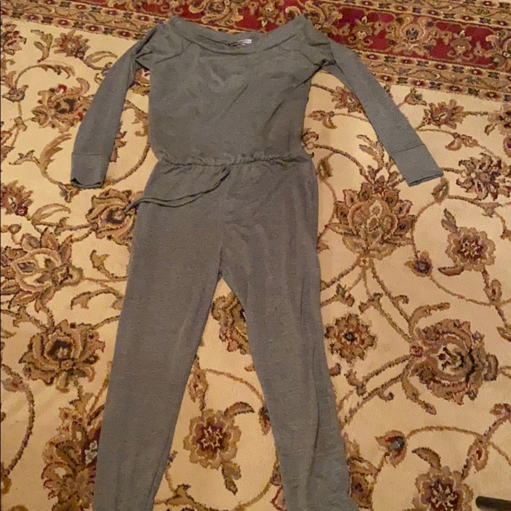 Off shoulder jumpsuit. Olive. Size 10tall. NWT.